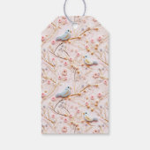 Elegante Winter Pink Floral Girl Babydusche Geschenkanhänger (Rückseite)