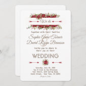 Elegante Winter Poinsettia Blume Hochzeit Einladun Einladung (Vorne/Hinten)