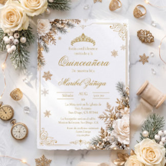 Elegante Winter-Quinceañera-Einladung Einladung