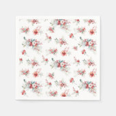 Elegante Winter Red Floral Baby Dusche Serviette (Vorderseite)