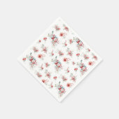 Elegante Winter Red Floral Baby Dusche Serviette (Ecke)