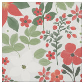 Elegante Winter Red White Floral Malerei Stoff (Muster)