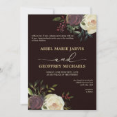 Elegante Winter Rose Hochzeit Einladung (Vorderseite)