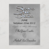 Elegante Winter Save the Date Hochzeit Erinnerung Ankündigungspostkarte (Vorderseite)