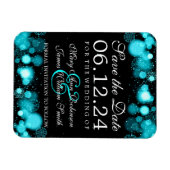 Elegante Winter Save the Date türkisfarbene Lichte Magnet (Horizontal)