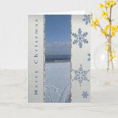 Elegante Winter-Schneeflocken Karte (Gelbe Blume)