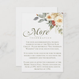 Elegante Winter Script Calligraphy Floral Wedding Begleitkarte