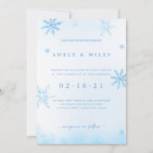 Elegante Winter Snowflake Hochzeit Einladung (Vorderseite)