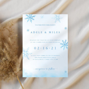Elegante Winter Snowflake Hochzeit Einladung