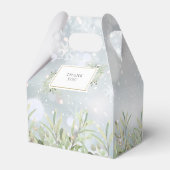 Elegante Winter Snowflakes Grüne Babydusche Geschenkschachtel (Rückseite)