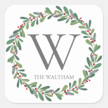 Elegante Winter Sprigs Mit Monogramm Weihnachtsfes