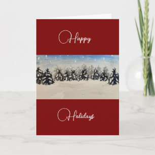 Elegante Winter-Themen-Weihnachtsgrußkarte Feiertagskarte