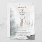 Elegante Winter-verzauberte Waldhochzeit Einladung (Vorderseite)