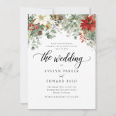 Elegante Winter Watercolor Weihnachten Einladung (Vorderseite)