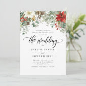 Elegante Winter Watercolor Weihnachten Einladung (Stehend Vorderseite)