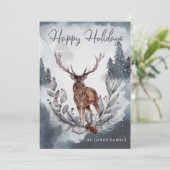 Elegante Winter Watercolor Weihnachtskarte (Stehend Vorderseite)