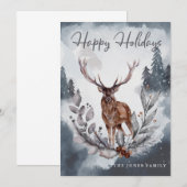 Elegante Winter Watercolor Weihnachtskarte (Vorne/Hinten)