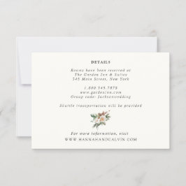 Elegante Winter Wedding Details Card Einladung
