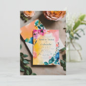 Elegante Winter Wedding Einladung (Stehend Vorderseite)