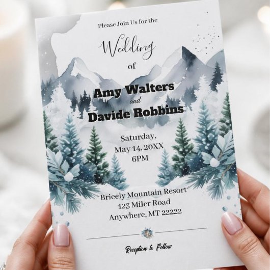 Elegante Winter Wedding Einladung