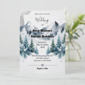 Elegante Winter Wedding Einladung (Stehend Vorderseite)