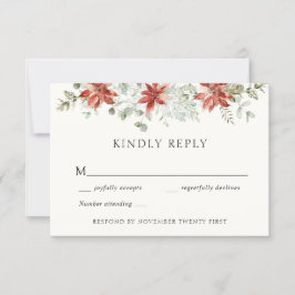 Elegante Winter Wedding Greenerity Response Card Einladung
