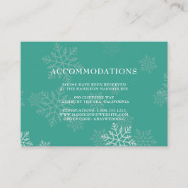 Elegante Winter Wedding Hotel Unterkunftskarten Begleitkarte