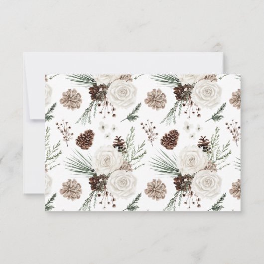 Elegante Winter Wedding RSVP Card (Rückseite)