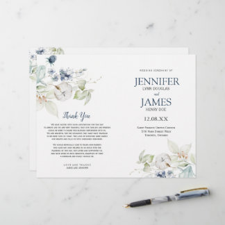 Elegante Winter Wedding Themem Hochzeitsprogramme