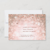 Elegante Winter Wedding UAWG Glitzer Rose Gold RSVP Karte (Vorderseite)
