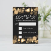 Elegante Winter Wedding UAWG Gold Lights RSVP Karte (Stehend Vorderseite)