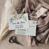 Elegante Winter White Peony Save the Date Card Postkarte