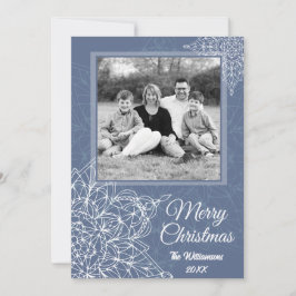 Elegante Winter White Snowflakes Feiertagskarte