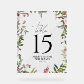 Elegante Winter Wildblume Berry Empfang Acrylschild (Vorderseite)