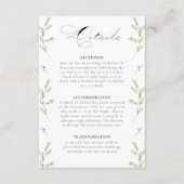 Elegante Winter-Wildblumen Hochzeit Begleitkarte (Vorderseite)