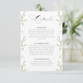 Elegante Winter-Wildblumen Hochzeit Begleitkarte (Stehend Vorderseite)