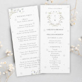 Elegante Winter-Wildblumen Hochzeit Programm