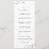 Elegante Winter-Wildblumen Hochzeit Programm (Rückseite)