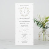 Elegante Winter-Wildblumen Hochzeit Programm (Stehend Vorderseite)