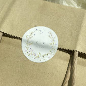 Elegante Winter-Wildblumen Hochzeit Runder Aufkleber