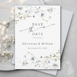 Elegante Winter-Wildblumen Hochzeit Save The Date