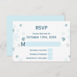 Elegante Winter Wonderland Blue Snowflake RSVP Karte