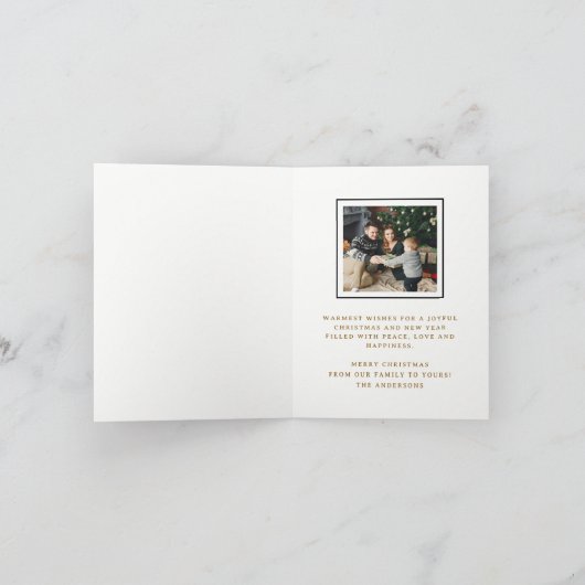 Elegante Winter Wonderland Familie Weihnachtskarte Karte (Innenseite)