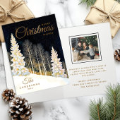 Elegante Winter Wonderland Familie Weihnachtskarte Karte