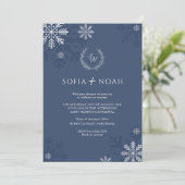 Elegante Winter Wonderland Minimalistisch Wedding Einladung (Stehend Vorderseite)