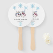 Elegante Winter Wonderland Schneeflocken Fächer (Vorne und Hinten)