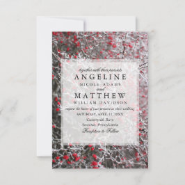 Elegante Winter Wonderland Schneeflocken Hochzeit Einladung