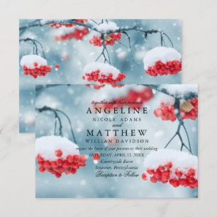 Elegante Winter Wonderland Schneeflocken Hochzeit Einladung