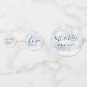 Elegante Winter Wonderland Schneeflocken Hochzeit Konfetti (Rückseiten)