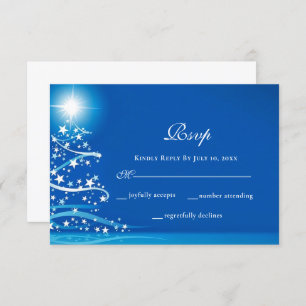 Elegante Winter Wonderland Sparkling Hochzeit RSVP Karte